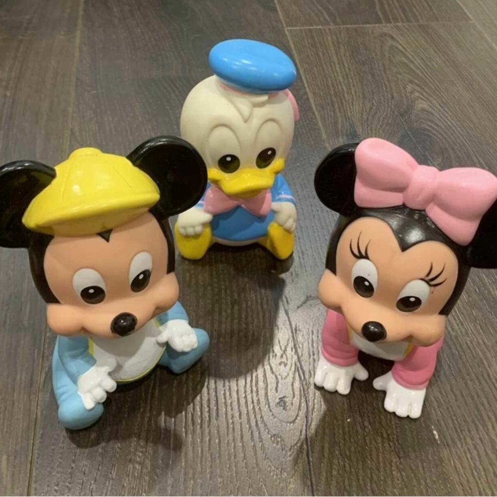 Vintage 1984 Disney Mickey, Minnie, and Donald Duck Toy Set